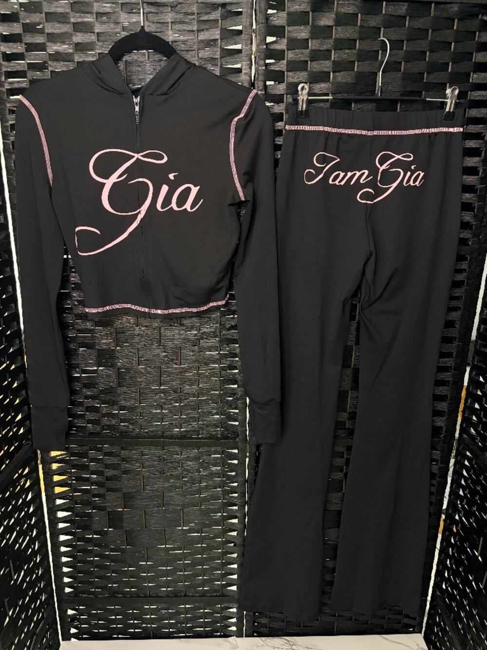 I.AM.GIA BLARE BLACK / PINK TRACKPAINT SET WOMEN SMALL